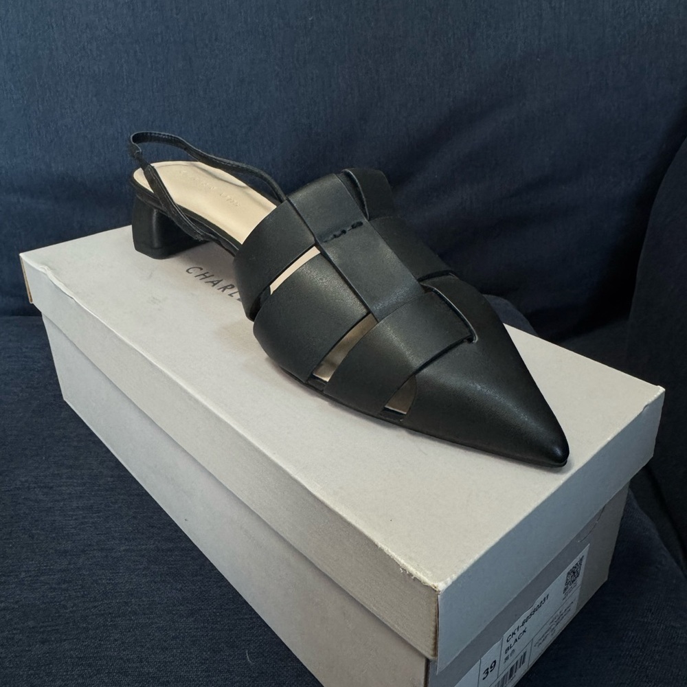 Charles & Keith Elegant Black Slingback Heels
